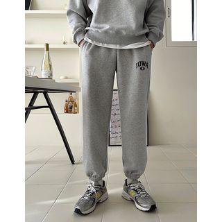 Fleece-lined Letter Jogger Pants