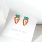 925 Sterling Silver Carrot Earring 1 Pair - Orange - One Size