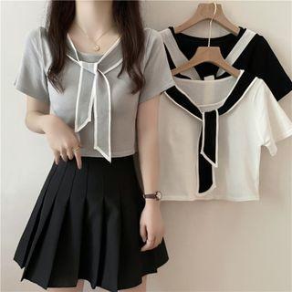Knitted Cropped T-shirt