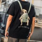 Cotton Cartoon Dog Print Short-sleeve T-shirt