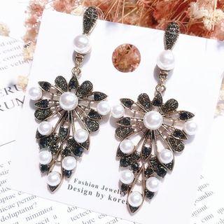 Alloy Faux Pearl Dangle Earring As Shown In Figure - One Size