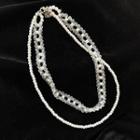 Faux Pearl Layered Choker Faux Pearl - White - One Size
