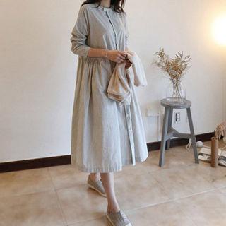 Stripe A-line Shirtdress