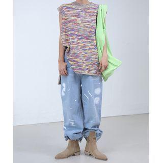 Sleeveless Marled Knit Top Multicolor - One Size