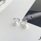Faux Pearl Sterling Silver Cuff Earring 1 Pair - Faux Pearl Sterling Silver Cuff Earring - Silver - One Size