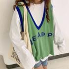 Set: Long-sleeve T-shirt + Lettering Vest