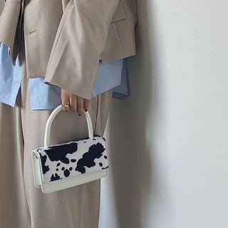 Cow Print Flap Handbag
