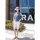 Drawstring-waist Flat-front Shorts
