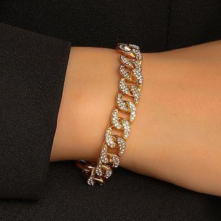 Chunky Chain Rhinestone Alloy Bracelet