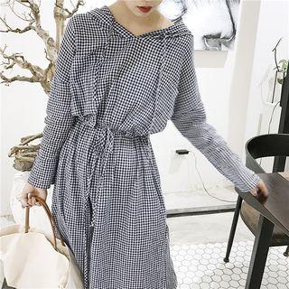 Check Hooded Dress