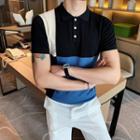 Short-sleeve Color-block Polo-shirt