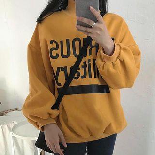 Turtleneck Lettering Sweatshirt