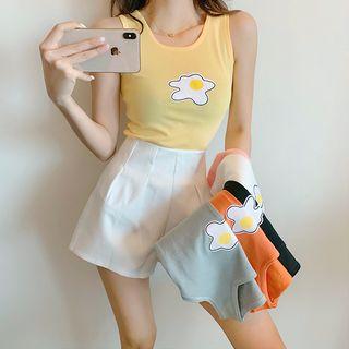 Egg-print Tank Top