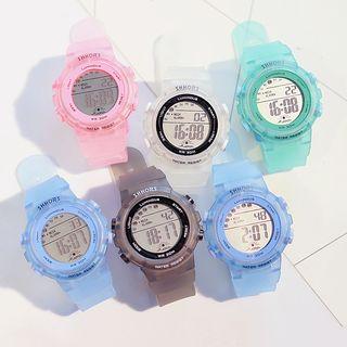Set: Digital Sport Watch + Triangle Open Bangle