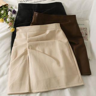 Asymmetrical Slited Mini Skirt