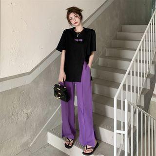 Irregular T-shirt / Wide Leg Pants