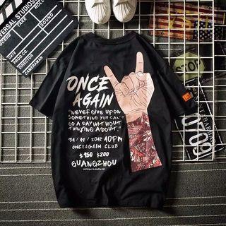 Couple Matching Short-sleeve Hand-print T-shirt