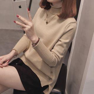 Mock-neck Button Detail Sweater