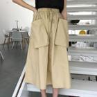 V-neck Camisole Top / Pocketed Midi A-line Skirt