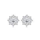 925 Sterling Silver Elegant Fashion Small Daisy Earrings Silver - One Size
