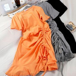 Short-sleeve Drawcord Dress