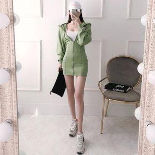 Hooded Zip-up Minidress