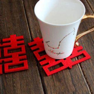 Set Of 2: Wedding Cutout Coaster