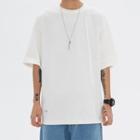 Over-sized Round Neck Plain Short Sleeve T-shirt