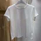 Plain Wide Short-sleeve Top