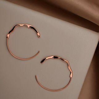 925 Sterling Silver Irregular Open Hoop Earring