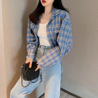 Long-sleeved Plaid Shirt / Tank Top