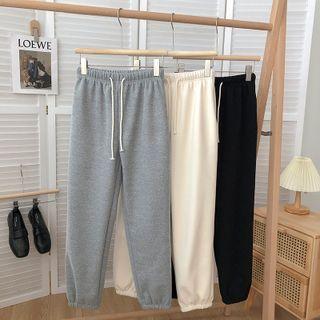 High-waist Thick Gathered Cuff Harem Pants