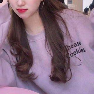 Lettering Pullover Purple - One Size