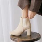 Faux-suede Chunky-heel Booties