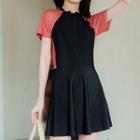 Short-sleeve Raglan Swim Dress