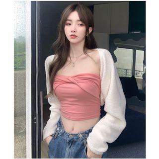 Open-front Cardigan / Twist Tube Top