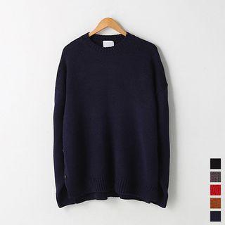 Button-detail Oversized Sweater