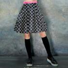 Contrast-trim Jacquard A-line Skirt