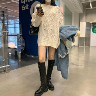 Longline Cable-knit Sweater