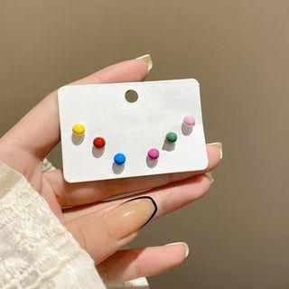 Sterling Silver Stud Earring Set E5016 - Gold - One Size
