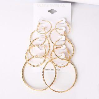 Set Of 5 Pairs: Hoop Earring