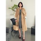 Plus Size - Capelet Double-breasted Trench Coat With Sash