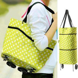 Print Shopper Bag With Wheels