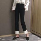 Pleated Trim Cropped Pants
