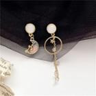 Non-matching Moon Fringed Earring / Clip-on Earring