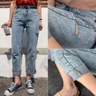 Slit-side Distressed Loose-fit Jeans