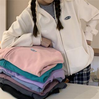 Embroider Hooded Zip Jacket