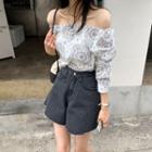 Off-shoulder Paisley Blouse