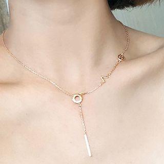 Copper Love Lettering Y Necklace
