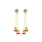 Fashion Simple Plated Gold Geometric Tassel Cubic Zirconia Earrings Golden - One Size